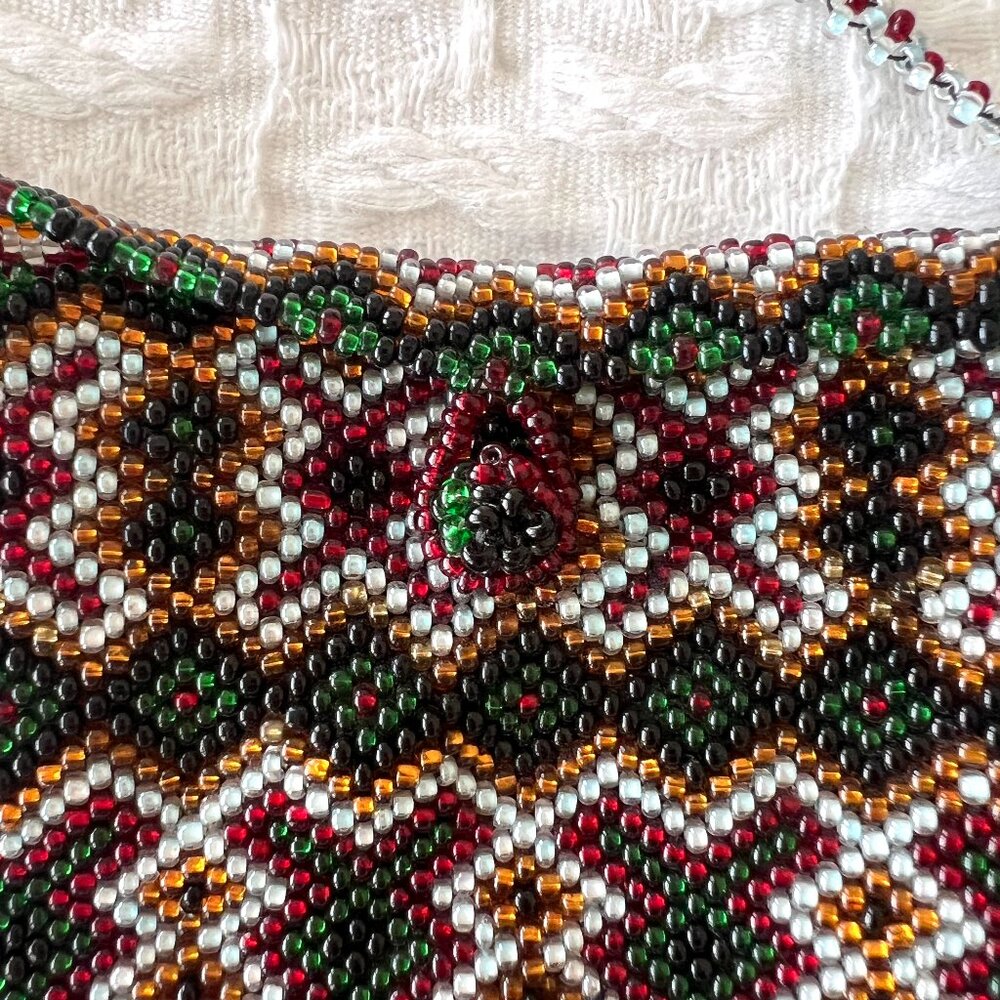 Beaded Purse - Small Crossbody - Ruby Red, Emeral… - image 4